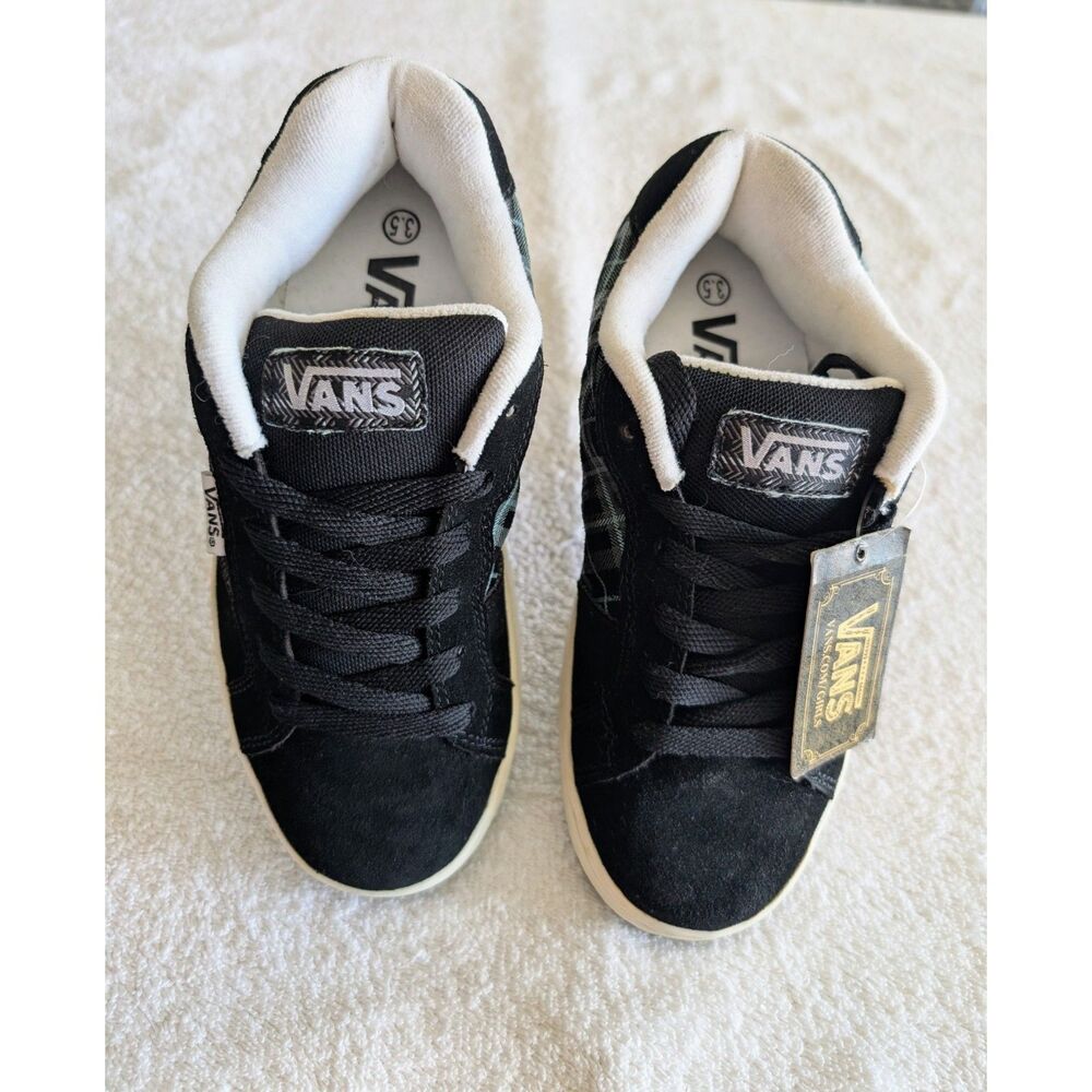 Vans Skate Shoes US 3.5 Black Blue Suede Y2K Vintage Sneakers NWT